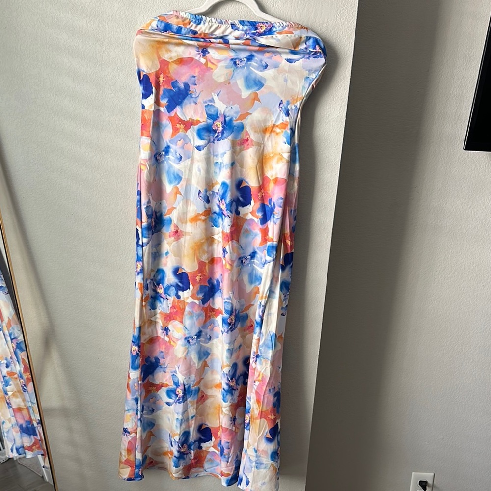 Floral Strapless Maxi Dress